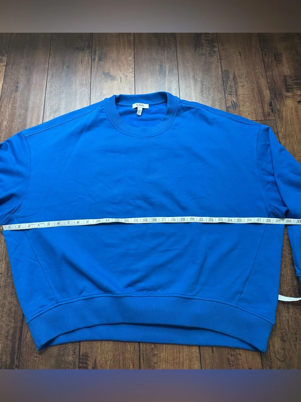 NWOT COS Cobalt Electric Blue Oversized Crewneck Sweatshirt Cotton size  L-XL